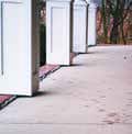 a row of white pillars