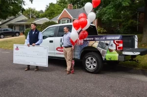 Helitech basement waterproofing system for community giveaway