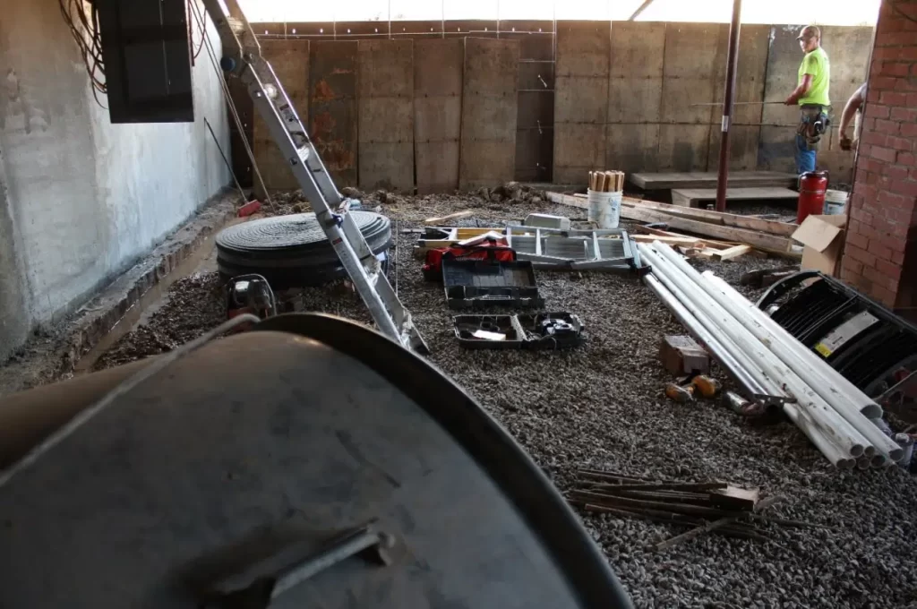 Helitech basement waterproofing work for waterproofing