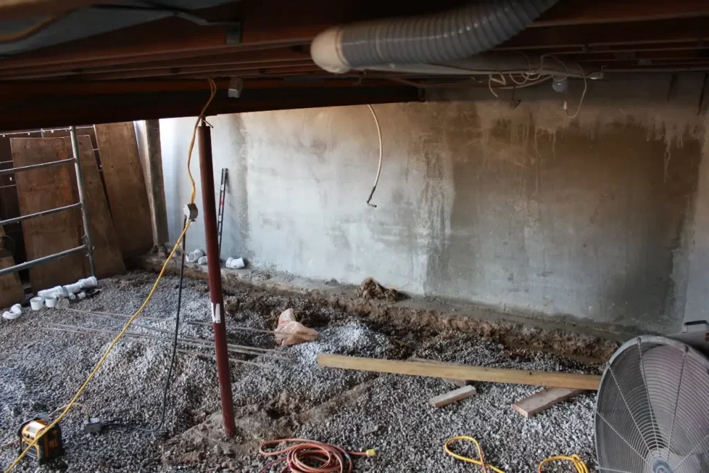 Helitech basement waterproofing work for waterproofing