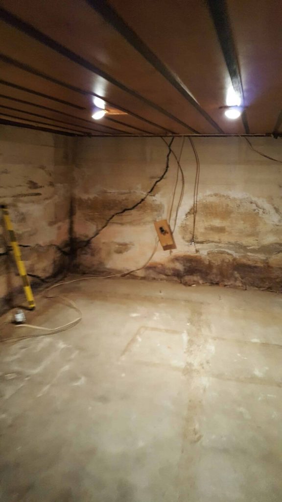 Helitech foundation before repair work for basement repair