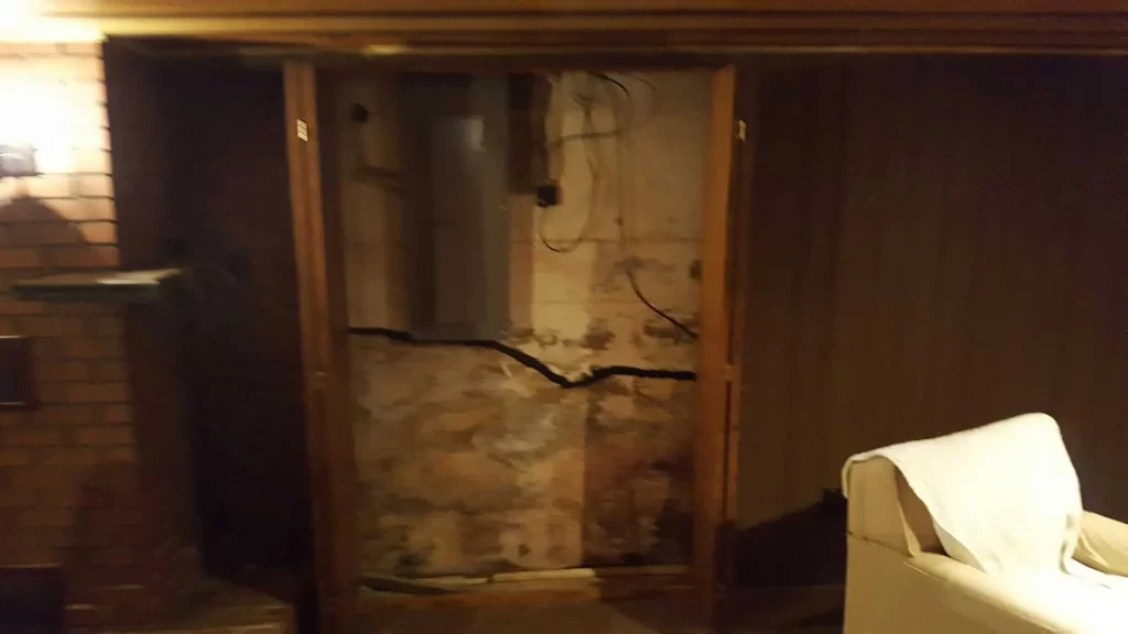 Helitech foundation before repair work for basement repair