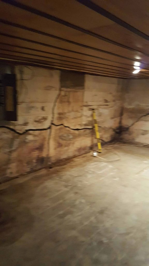 Helitech foundation before repair work for basement repair