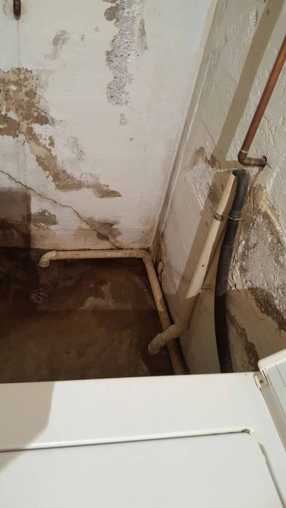 Helitech foundation before repair work for basement repair