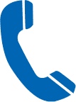 a blue phone icon on a black background