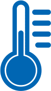 a blue thermometer on a black background