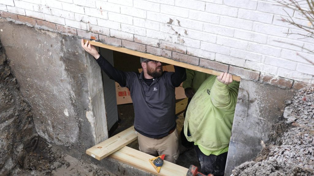 Helitech professional service work for egress window installation in Springfield, IL