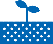a blue plant is growing out of the ground
