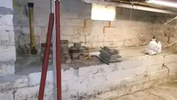 Helitech basement before waterproofing treatment for waterproofing
