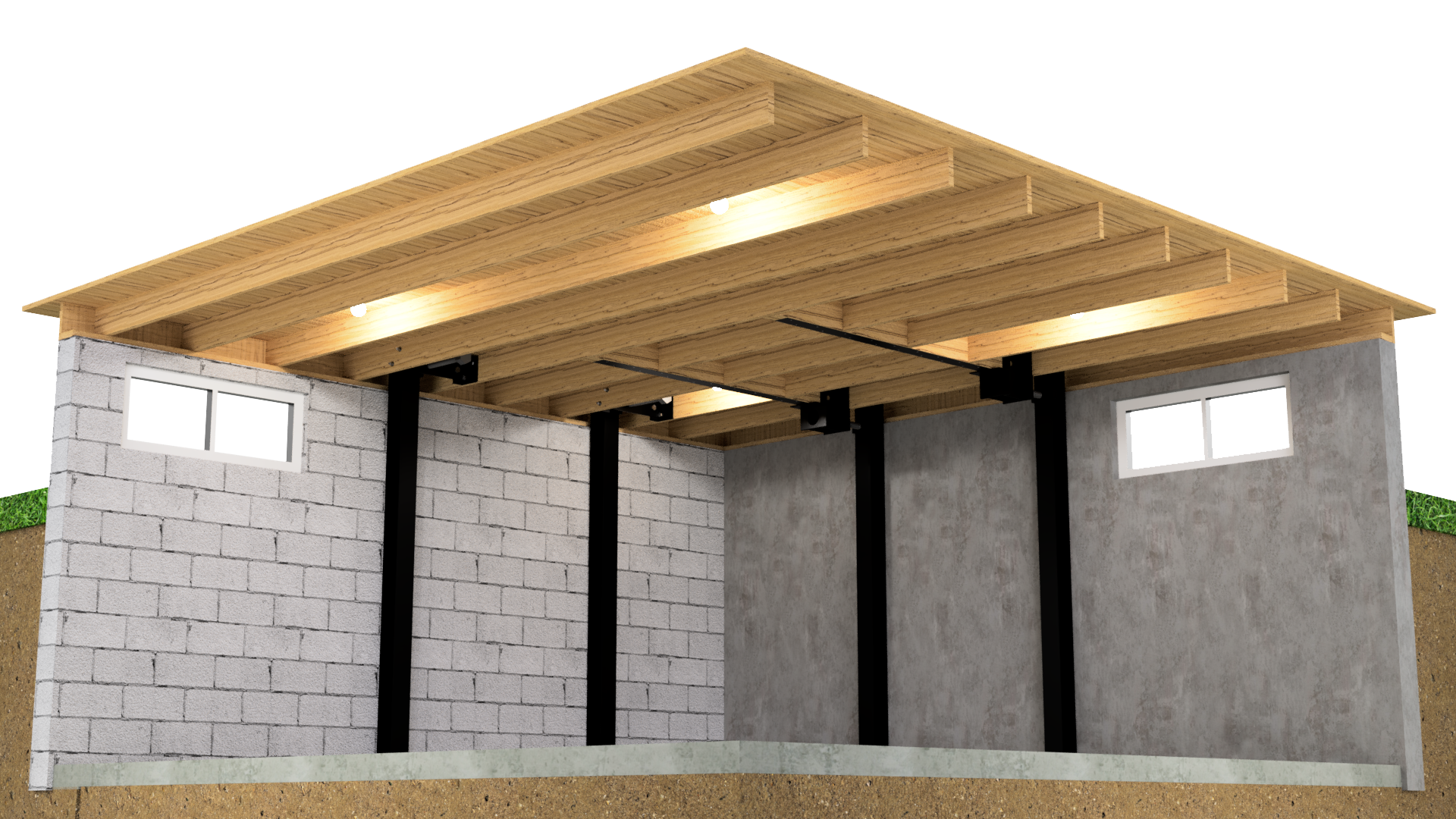 Helitech HeliBrace wall stabilization system for bowing wall repair
