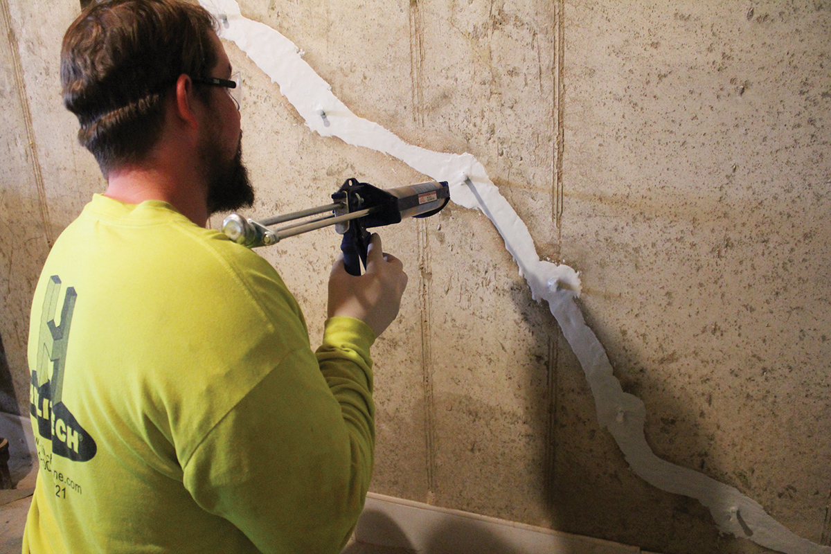 Helitech professional service work for structural crack repair