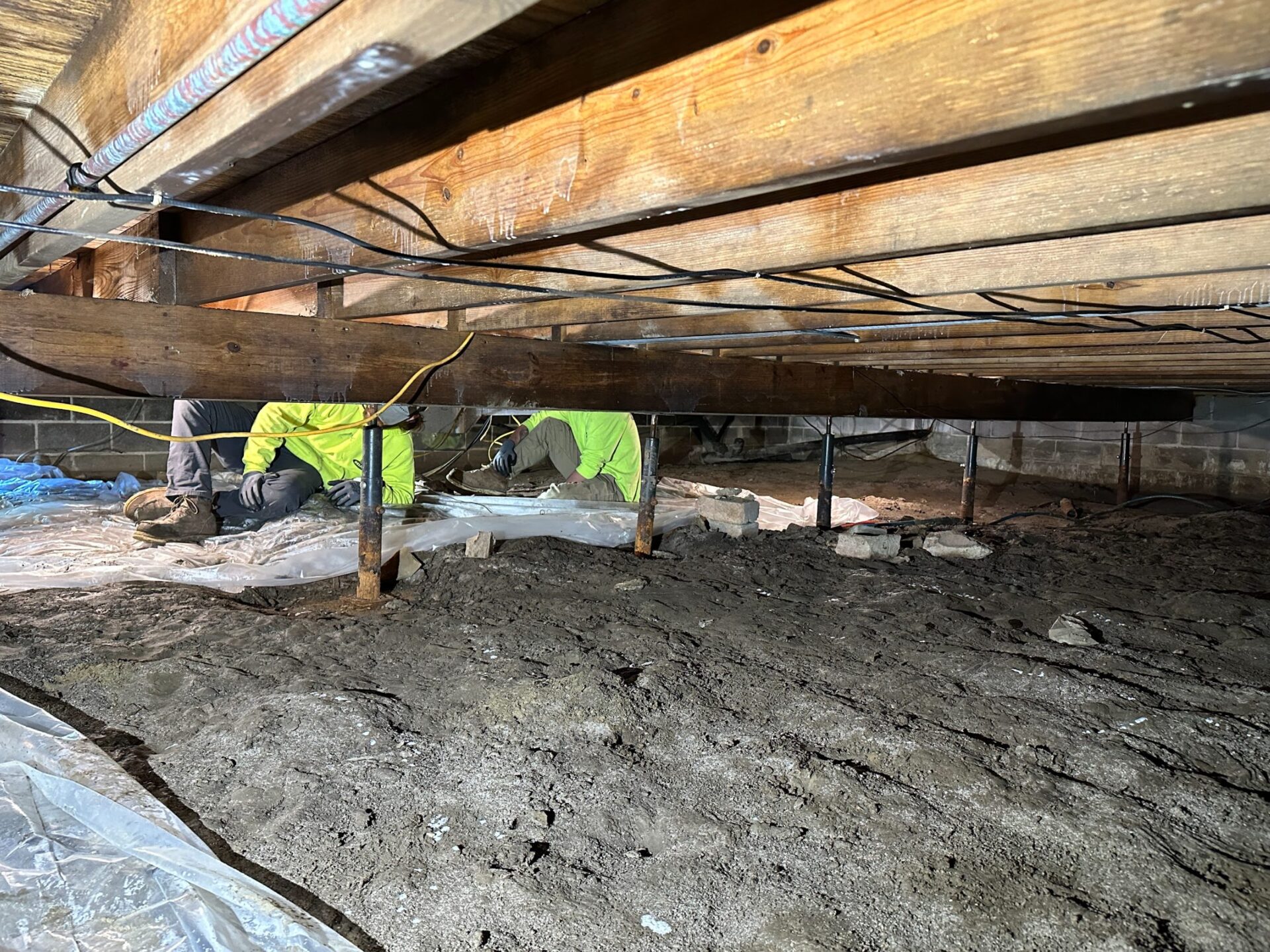 crawl space work being completed