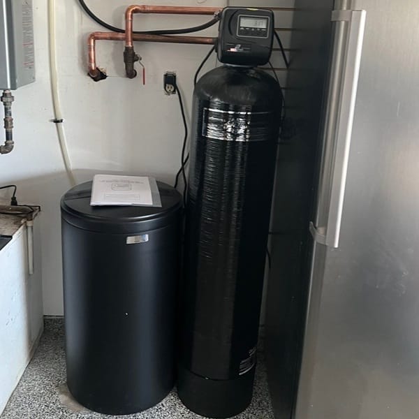 Newly installed water softener in Villa Park, CA by a professional plumber