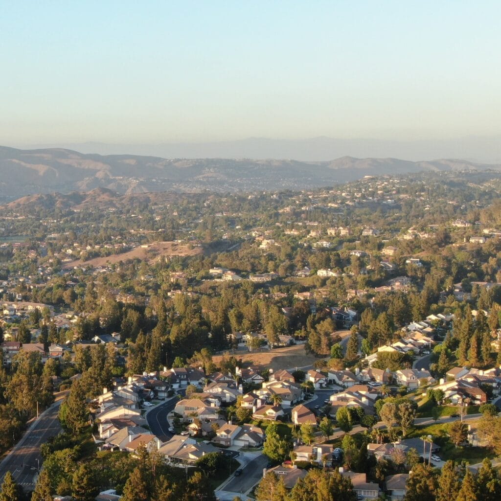 Drone view of Anaheim Hills Homes